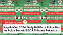 Kapolri Cup 2024 Volly Ball Putra Polda Riau vs Polda Sumut di GOR Tribuana Pekanbaru
