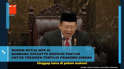 Momen Ketua MPR RI Bambang Soesatyo Berikan Pantun Untuk Presiden Terpilih Prabowo-Gibran