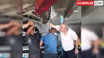 Otomobilin motoruna sıkışan kedi için seferber oldular