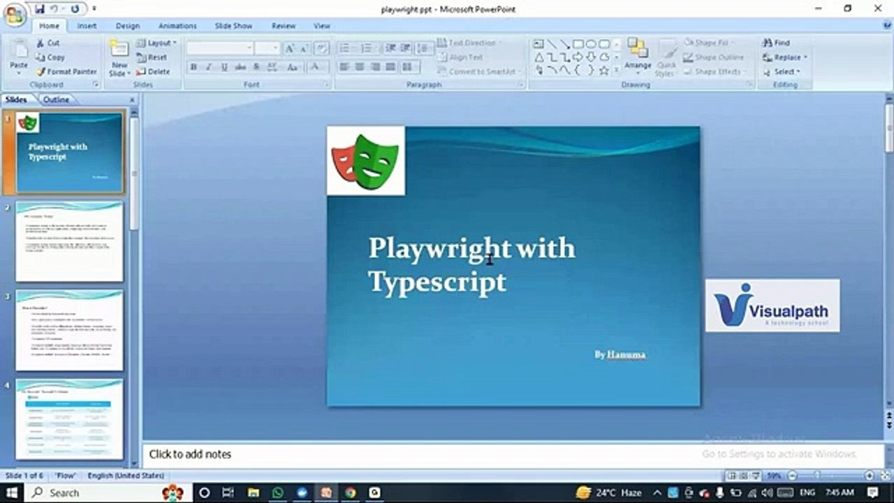 PlayWright Automation Online Recorded Demo Video