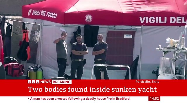 Two bodies found inside sunken Sicily yacht BBC News