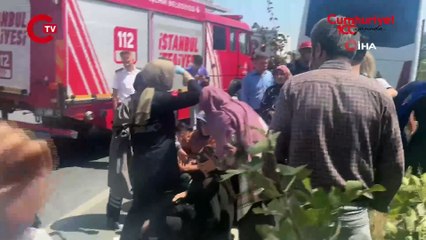 Arnavutköy’de şehir hastanesi personellerini taşıyan servis kazaya karıştı: 5 işçi yaralı