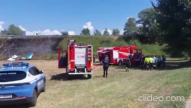 Terni, i resti dell'aereo ultraleggero precipitato subito dopo il decollo