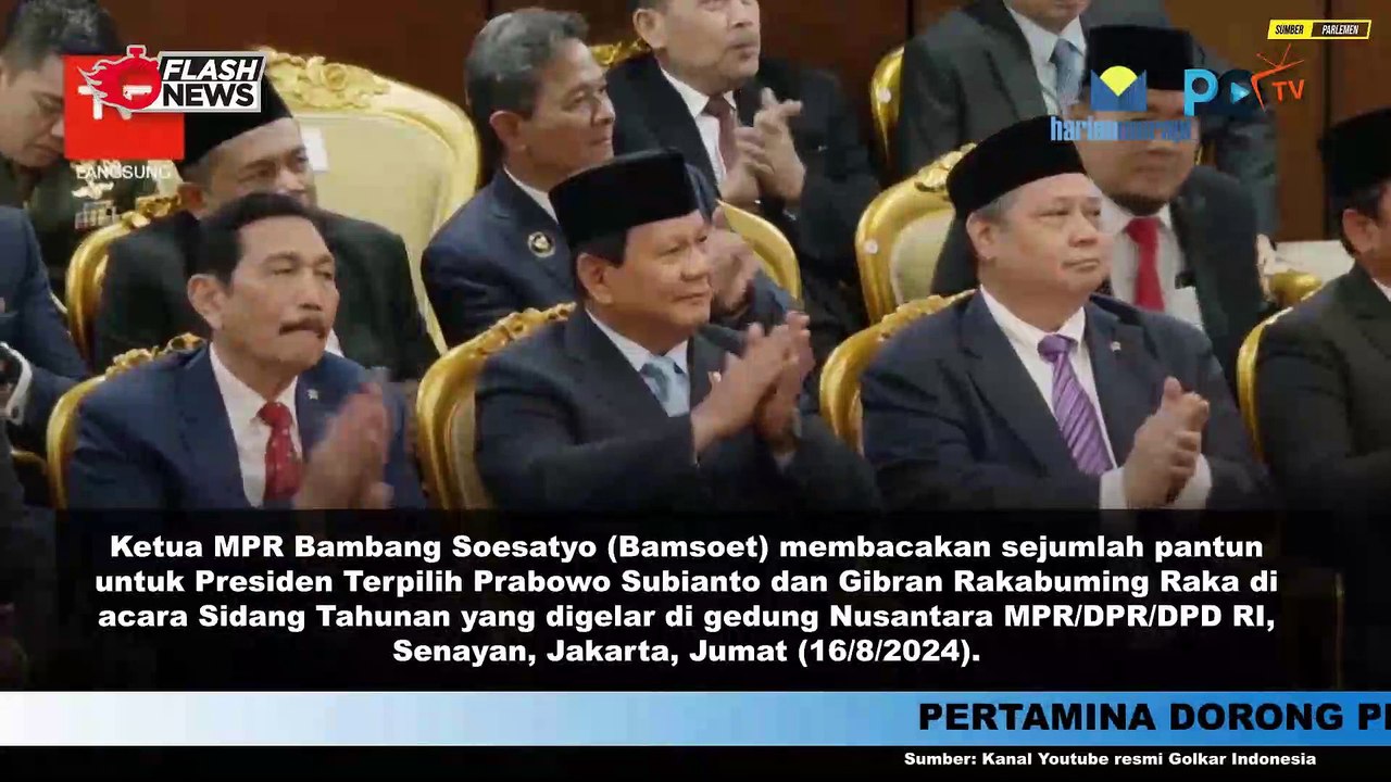 Momen Ketua MPR RI Bambang Soesatyo Berikan Pantun untuk Presiden-Wapres Terpilih Prabowo-Gibran