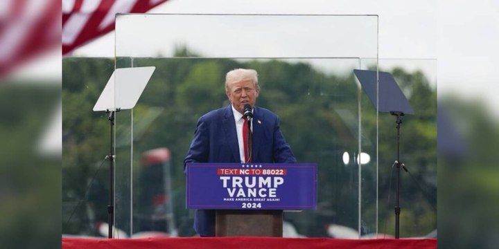 Trump, açık hava konuşmasında kurşun geçirmez cam kabin kullandı