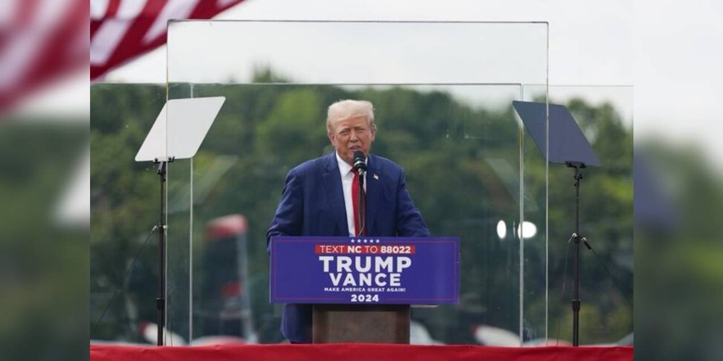 Trump, açık hava konuşmasında kurşun geçirmez cam kabin kullandı