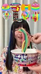 Random Rainbow Food MUKBANG☂️#asmr #mukbang #shorts #trending #viral #funny