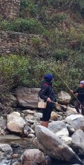 Hook and Rod Fishing in Nepal | Himalayan Trout Fishing | Angling with Bamboo Stick |