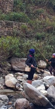 Hook and Rod Fishing in Nepal | Himalayan Trout Fishing | Angling with Bamboo Stick |