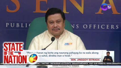 Naunang pag-convict kay Sen. Estrada para sa direct bribery at indirect bribery, binaligtad at isinantabi ng Sandiganbayan | SONA