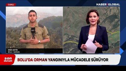 Bolu'da yangın yeniden alevlendi! Yangınla mücadele sürüyor