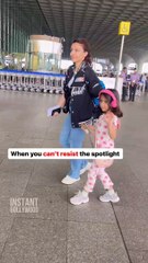 Soha's daughter shines as she happily strikes poses for the paparazzi at the Airport.