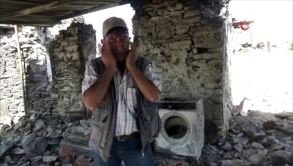 Yangında evi yanan çiftçi dehşet anlarını gözyaşları içinde anlattı