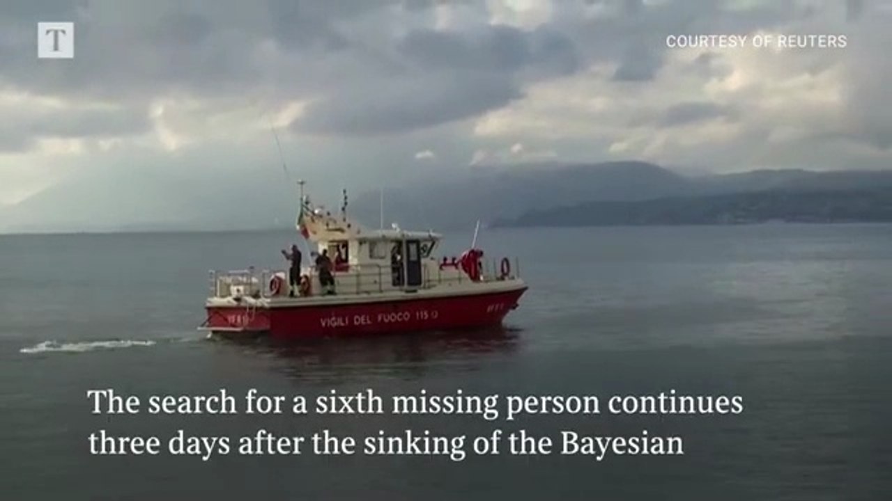 Search continues for sixth missing person after sinking of superyacht