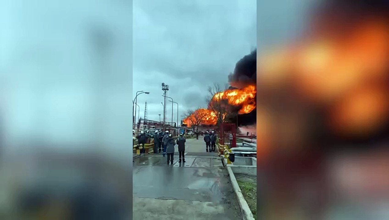 Impactante incendio en una refinería de YPF
