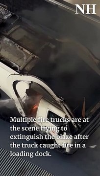 Garbage truck bursts into flames at Charlestown loading dock