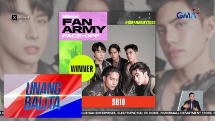 A'TIN ng SB19, wagi sa Billboard Fan Army Face-Off 2024 sa ikalawang sunod na taon | Unang Balita