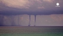 Twin waterspouts spotted off the coast of Palm Beach