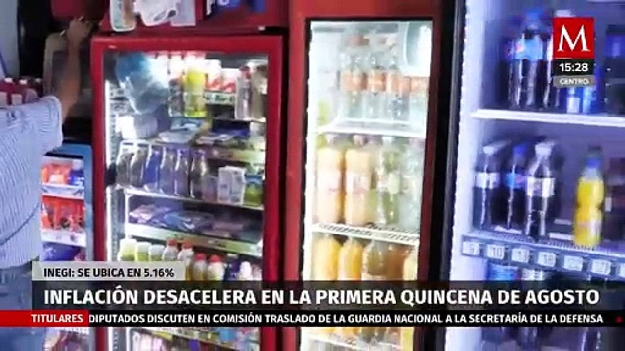 Inflación interanual en México cae a 5.16% en la primera quincena de agosto