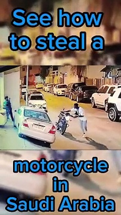 See how to steal a motorcycle in Saudi Arabia #steal #bikesteal