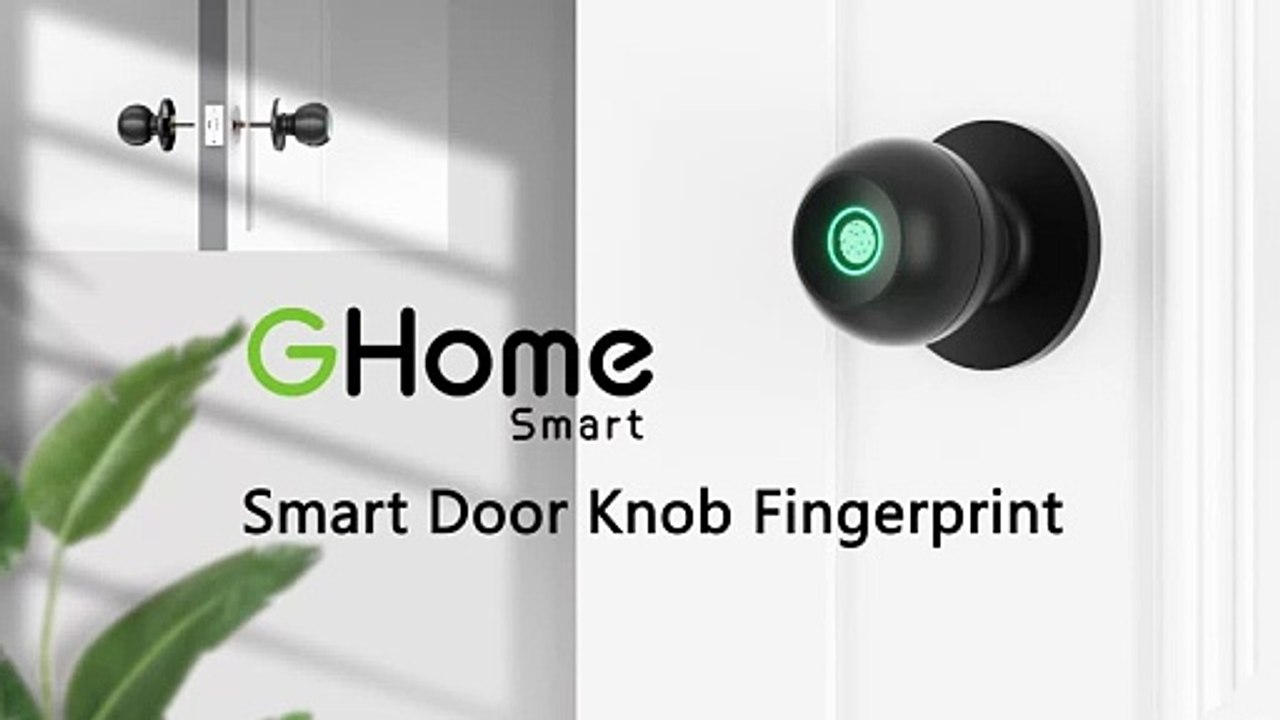 GHome Smart K10 Fingerprint Door Lock with App Control| 3-IN-1 Unlocking & Type-C Recharge| Smart App Control | Keyless Entry| 3-IN-1 Unlocking & Type-C Recharge| Enhanced Security| Long-Lasting Battery| Matt Black