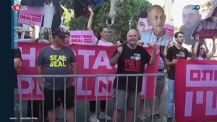 Protes Keluarga Sandera yang Ditahan di Gaza di Depan Balai Kemerdekaan di Tel Aviv