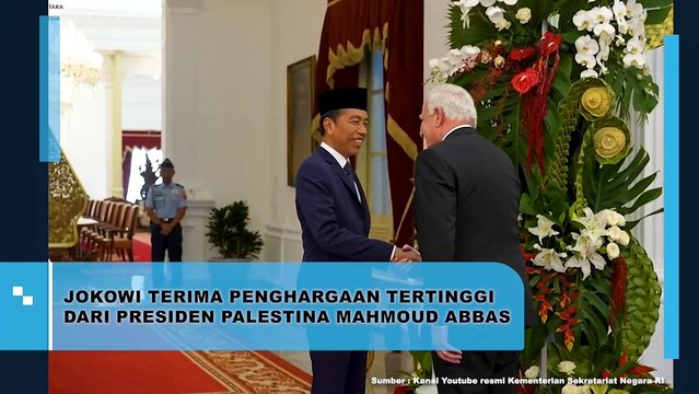 Jokowi Terima Penghargaan Tertinggi dari Presiden Palestina Mahmoud Abbas