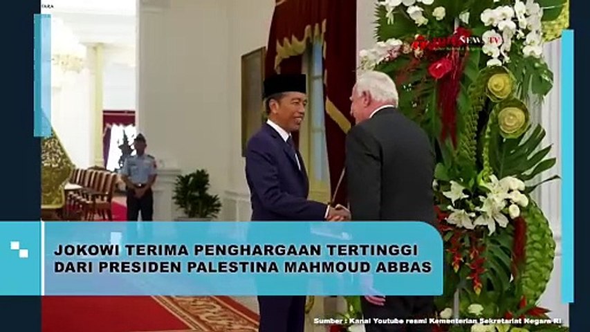 PRESIDEN JOKOWI TERIMA PENGHARGAAN TERTINGGI DARI PRESIDEN PALESTINA MAHMOUD ABBAS