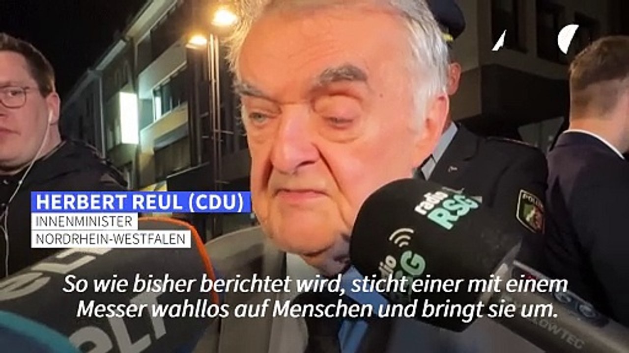 NRW-Innenminister Reul: Messerangriff von Solingen kam 'aus dem Nichts'