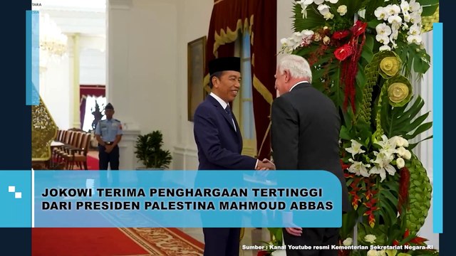 Jokowi Terima Penghargaan Tertinggi ri Presiden Palestina Mahmoud Abbas