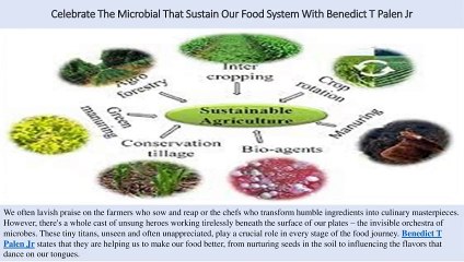 Colorado Man Benedict T Palen Jr - Celebrate The Microbial That Sustain Our Food System