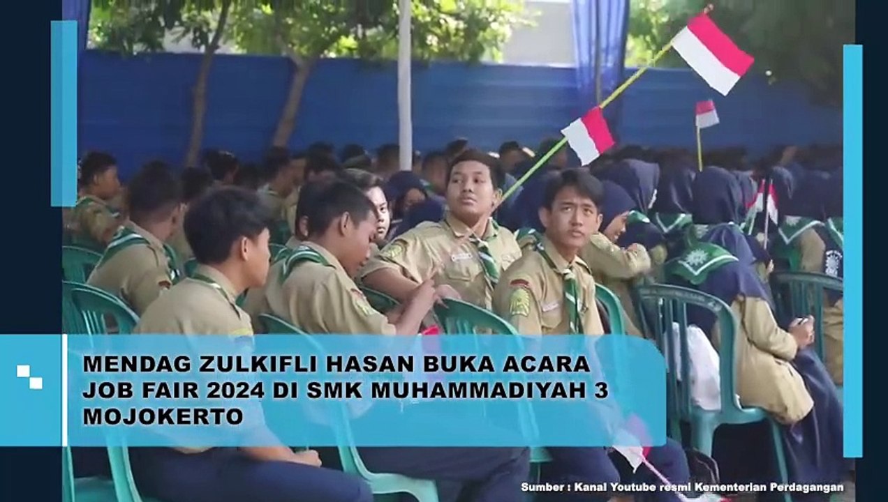Mendag Zulkifli Hasan Buka Acara Job Fair 2024 Di SMK Muhammadiyah 3 Mojokerto