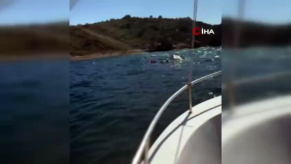 Gömeç'te batan tekneden kazazedeler böyle kurtarıldı