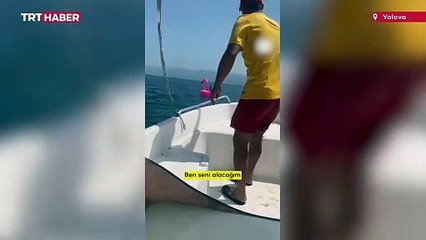 Deniz simidiyle açık denize sürüklenen çocuk kurtarıldı