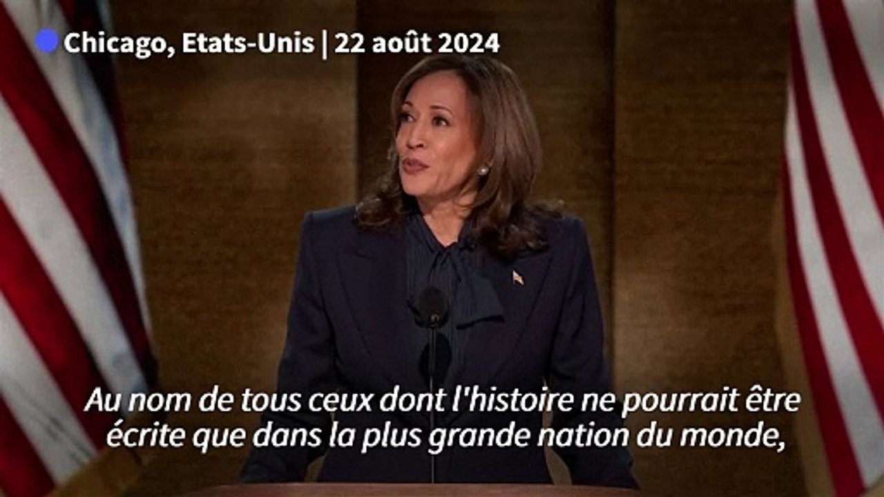 Kamala Harris accepte l'investiture des démocrates à Chicago