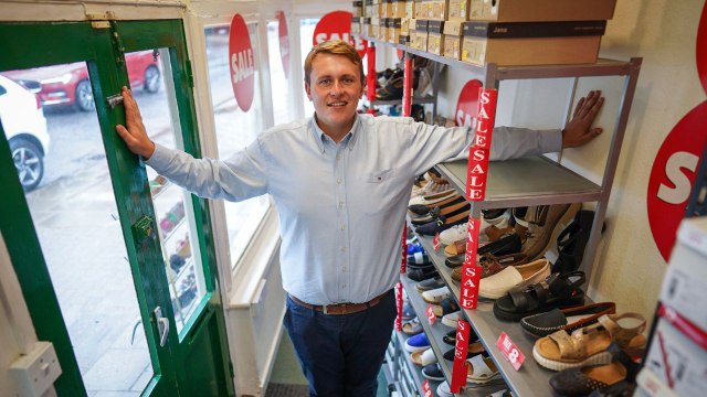 Britain's smallest shoe shop proves a tight fit for customers - at just 3ft wide