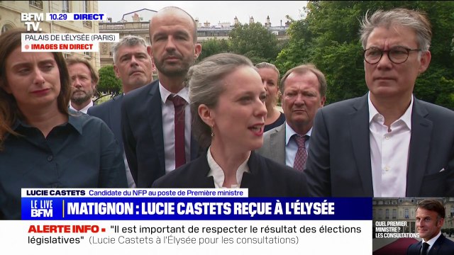 Nous allons devoir chercher des compromis, nous y sommes prêts , déclare Lucie Castets à son arrivée à l'Élysée