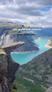 Et oui ce joli point de vue se mérite ! Voici quelques infos : 25 km ⛰️1300m de D+ ️Départ du parking de Skjeggedal Chiens autorisés ⏰6h sans les pauses (comptez 8h en gros). Trolltunga Partez de bonne heure le matin (avant 6h) pour croiser le m
