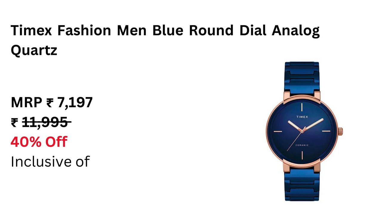 Timex Fashion Men Blue Round Dial Analog Quartz - TWEG21201