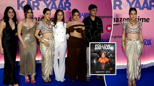 Urfi Javed Arrives In A Glittery Gorgeous Gown With Her Full Family For Follow Kar Lo Yaar Premiere