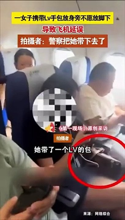 Découvrez les images de la passagère d'un avion, furieuse, qui refuse de ranger son sac de luxe sous son siège ... avant de se faire expulser de l'appareil par le personnel de bord