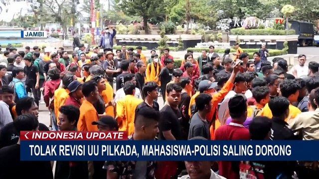 Situasi Aksi Tolak Revisi UU Pilkada di Jambi dan Lampung, Saling Dorong Mahasiswa Polisi Ada Lagi