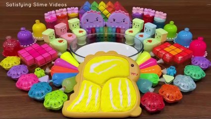 DINOSAUR Slime I Mixing make up, Clay and more into Glossy Slime