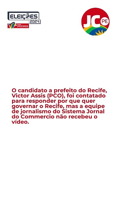 Em vídeo, Victor Assis (PCO) diz por que quer governar o Recife
