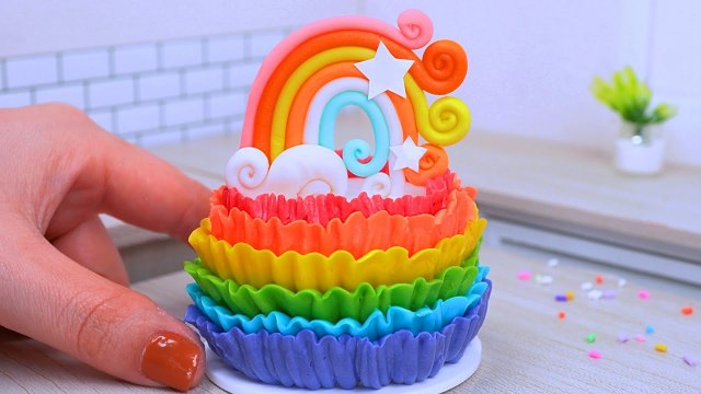 Beautiful Miniature Colorful Cake Birthday Miniature Satisfying Rainbow Cake Decorating Ideas
