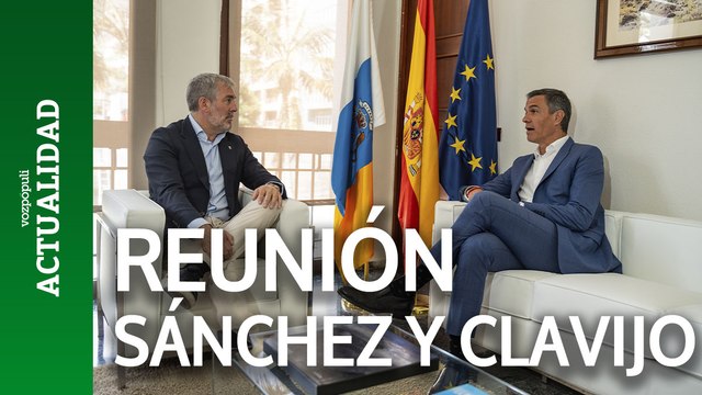 Pedro Sánchez mantiene una reunión institucional con el presidente de Canarias por la crisis migratoria