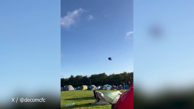 Tent hurtles across sky as Storm Lilian hits Leeds Festival