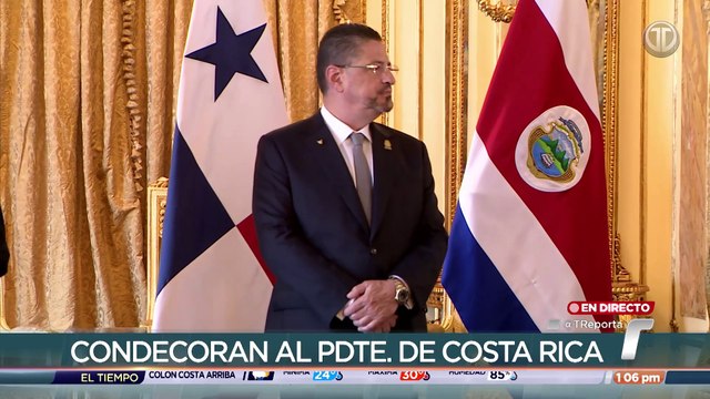 Presidente Mulino entrega la Orden Manuel Amador Guerrero a su homólogo de Costa Rica