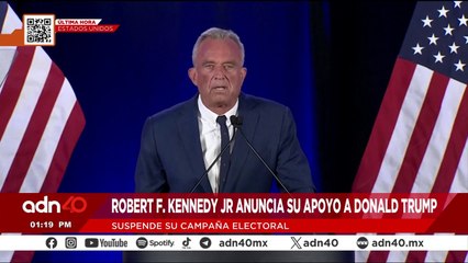 ¡Última Hora! Robert F. Kennedy Jr suspende su campaña a la presidencia de EE.UU. y apoya a Trump