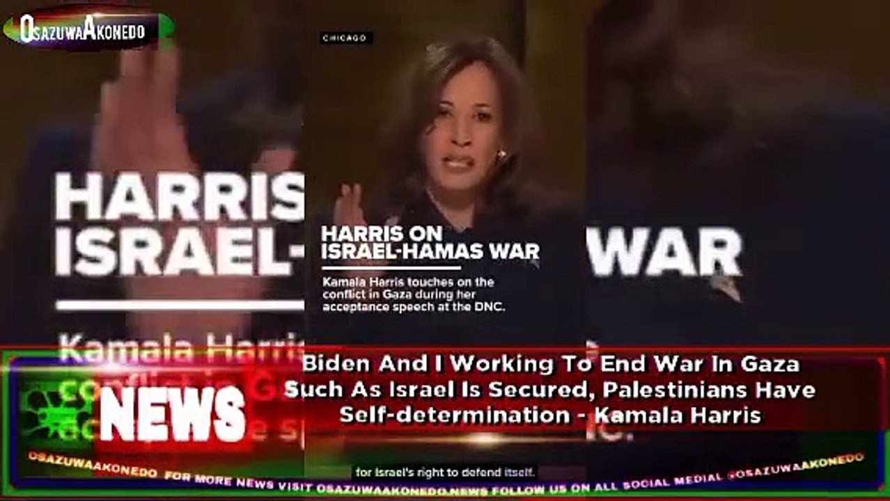 Biden And I Working To End War In Gaza Such As Israel Is Secured, Palestinians Have Self-determination - Kamala Harris ~ OsazuwaAkonedo